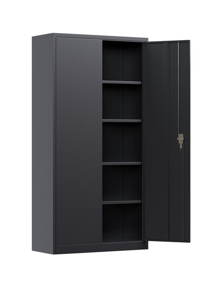 Professional Black Steel Cabinet 2 Doors 800x400x1800mm | Stalwart DA-SART202