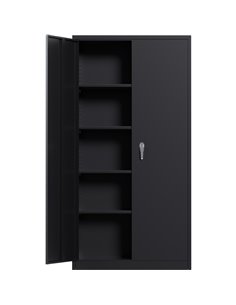 Professional Black Steel Cabinet 2 Doors 800x400x1800mm | Stalwart DA-SART202 2