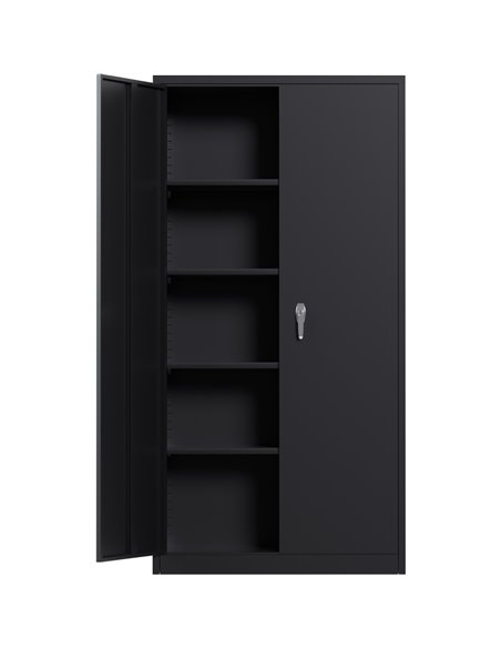 Professional Black Steel Cabinet 2 Doors 800x400x1800mm | Stalwart DA-SART202