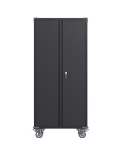 Commercial Mobile Black Steel Cabinet 2 Doors 800x410x1800mm | Stalwart DA-SART204