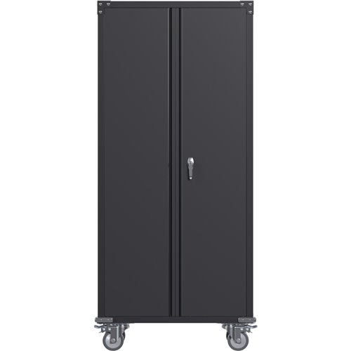 Commercial Mobile Black Steel Cabinet 2 Doors 800x410x1800mm | Stalwart DA-SART204