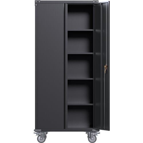 Commercial Mobile Black Steel Cabinet 2 Doors 800x410x1800mm | Stalwart DA-SART204