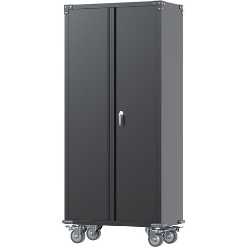 Commercial Mobile Black Steel Cabinet 2 Doors 800x410x1800mm | Stalwart DA-SART204