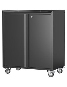Professional Black Mobile Steel Cabinet 2 Doors 770x460x900mm | Stalwart DA-SART208