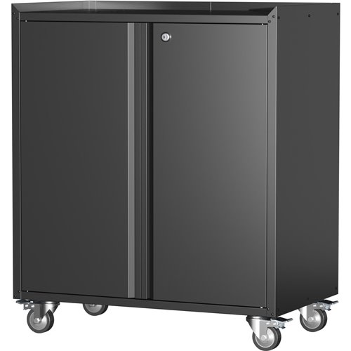 Professional Black Mobile Steel Cabinet 2 Doors 770x460x900mm | Stalwart DA-SART208