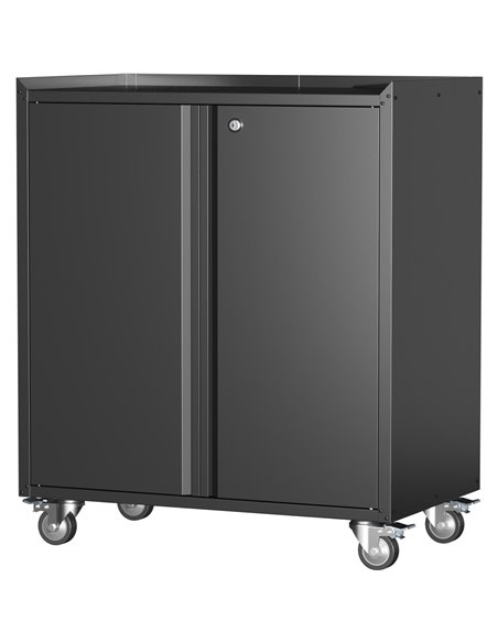 Professional Black Mobile Steel Cabinet 2 Doors 770x460x900mm | Stalwart DA-SART208