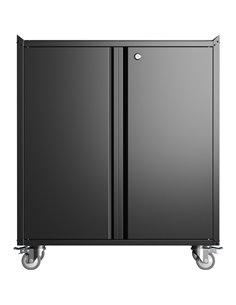 Professional Black Mobile Steel Cabinet 2 Doors 770x460x900mm | Stalwart DA-SART208 2