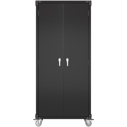 Professional Black 2 Door Lockable Steel Tool Cabinet with 4 Adjustable Shelves 800x420x1830mm | Stalwart DA-SART214