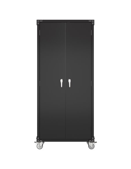 Professional Black 2 Door Lockable Steel Tool Cabinet with 4 Adjustable Shelves 800x420x1830mm | Stalwart DA-SART214