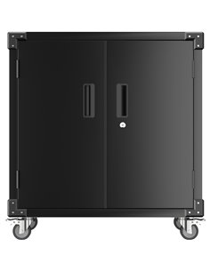 Professional Mobile Black 2 Door Steel Tool Cabinet 800x420x900mm | Stalwart DA-SART220