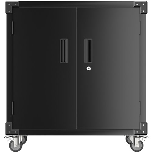 Professional Mobile Black 2 Door Steel Tool Cabinet 800x420x900mm | Stalwart DA-SART220