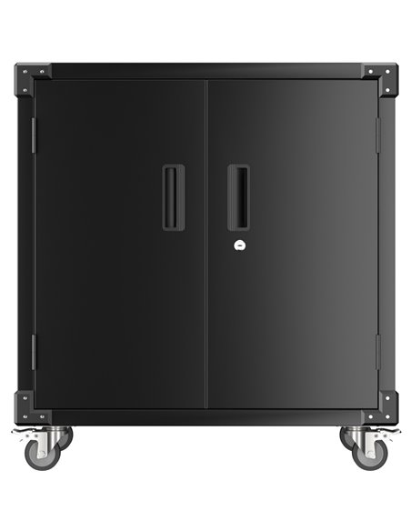 Professional Mobile Black 2 Door Steel Tool Cabinet 800x420x900mm | Stalwart DA-SART220