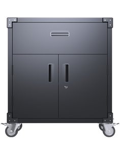 Professional Mobile Black 2 Door 1 Drawer Steel Tool Cabinet 800x420x900mm | Stalwart DA-SART222