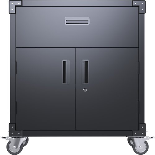 Professional Mobile Black 2 Door 1 Drawer Steel Tool Cabinet 800x420x900mm | Stalwart DA-SART222