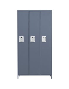 Commercial Grey 3 Door Locker with 2 Shelves 900x400x1830mm | Stalwart DA-SART236