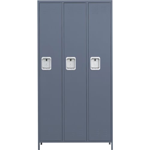 Commercial Grey 3 Door Locker with 2 Shelves 900x400x1830mm | Stalwart DA-SART236