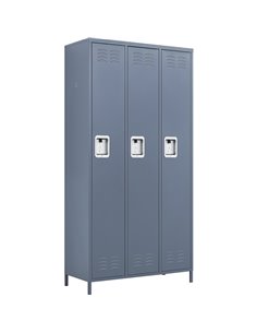 Commercial Grey 3 Door Locker with 2 Shelves 900x400x1830mm | Stalwart DA-SART236 2