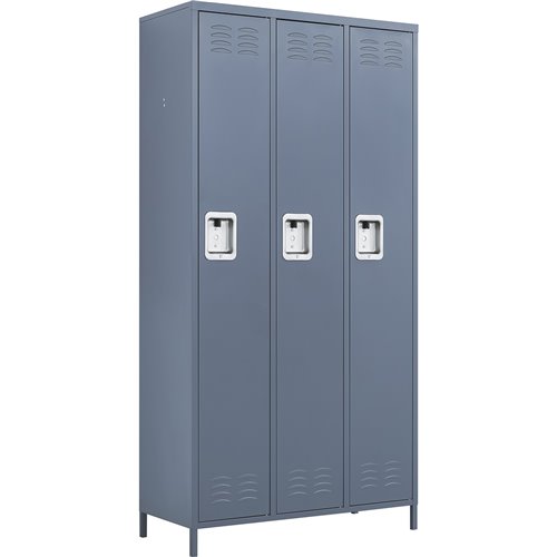 Commercial Grey 3 Door Locker with 2 Shelves 900x400x1830mm | Stalwart DA-SART236