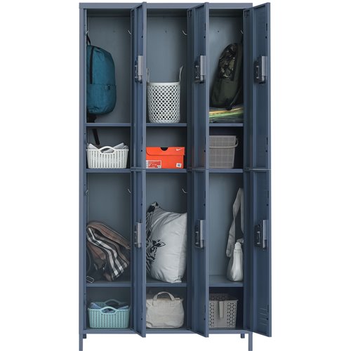 Commercial Grey 6 Door Locker with 1 Shelf 900x400x1830mm | Stalwart DA-SART238