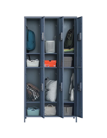 Commercial Grey 6 Door Locker with 1 Shelf 900x400x1830mm | Stalwart DA-SART238