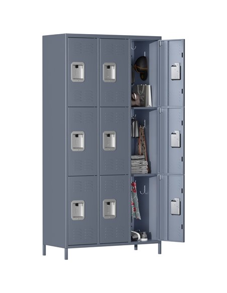 Commercial Grey 9 Door Locker 900x400x1830mm | Stalwart DA-SART240