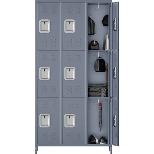 Commercial Grey 9 Door Locker 900x400x1830mm | Stalwart DA-SART240
