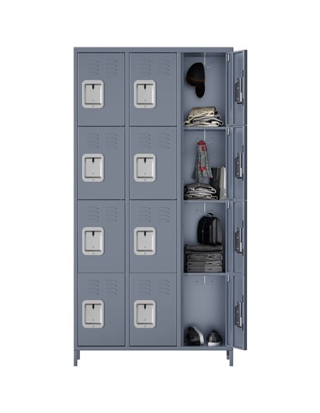 Commercial Grey 12 Door Locker 900x400x1830mm | Stalwart DA-SART242