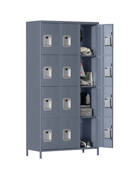 Commercial Grey 12 Door Locker 900x400x1830mm | Stalwart DA-SART242
