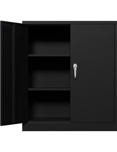 Professional Black Steel Cabinet 2 Doors 800x400x900mm | Stalwart DA-SART244 2