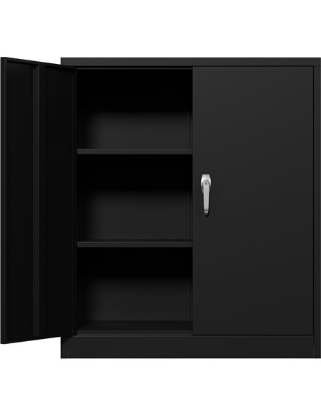 Professional Black Steel Cabinet 2 Doors 800x400x900mm | Stalwart DA-SART244
