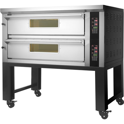 Commercial Pizza oven with stand Electric 2 chambers 6+6 pizzas x 33cm 450°C Digital controls 13.2kW 400V | Stalwart DA-PS602DIG