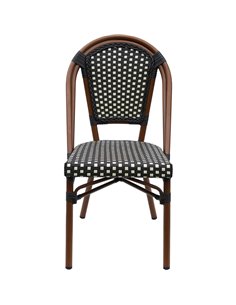 Bistro Rattan Chair Aluminium Brown &amp Wood finish | Stalwart DA-ZF2003C 2