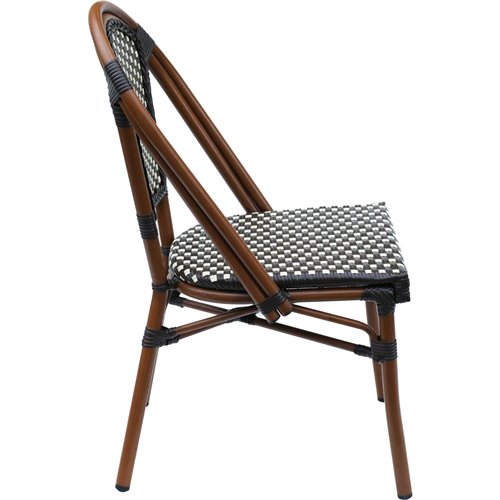 Bistro Rattan Chair Aluminium Brown &amp Wood finish | Stalwart DA-ZF2003C