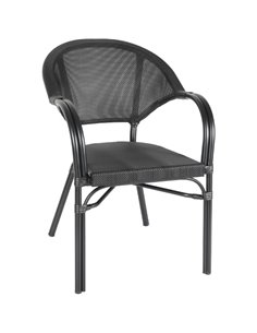 Bistro Teslin Chair Double Tube Aluminium Black | Stalwart DA-ZF3022CBLACK