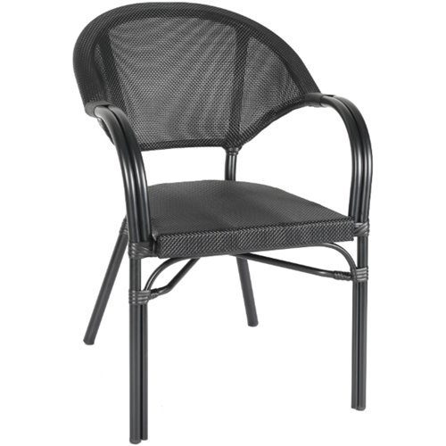 Bistro Teslin Chair Double Tube Aluminium Black | Stalwart DA-ZF3022CBLACK