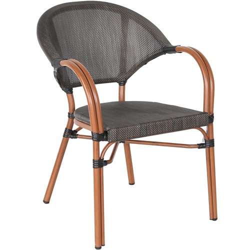 Bistro Teslin Chair Double Tube Aluminium Wood finish| Stalwart DA-ZF3022CWOOD
