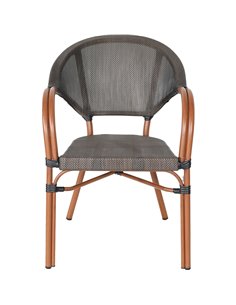 Bistro Teslin Chair Double Tube Aluminium Wood finish| Stalwart DA-ZF3022CWOOD 2