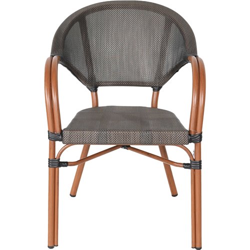 Bistro Teslin Chair Double Tube Aluminium Wood finish| Stalwart DA-ZF3022CWOOD