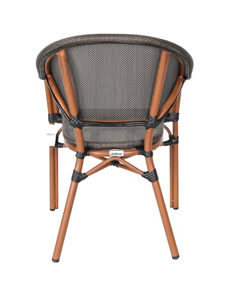 Bistro Teslin Chair Double Tube Aluminium Wood finish| Stalwart DA-ZF3022CWOOD