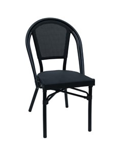 Bistro Teslin Chair Aluminium Black | Stalwart DA-ZF3006CBLACK