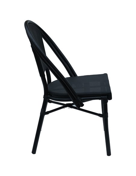 Bistro Teslin Chair Aluminium Black | Stalwart DA-ZF3006CBLACK