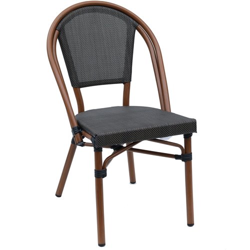 Bistro Teslin Chair Aluminium Brown &amp Wood | Stalwart DA-ZF3006CWOOD