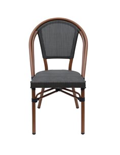 Bistro Teslin Chair Aluminium Brown &amp Wood | Stalwart DA-ZF3006CWOOD 2