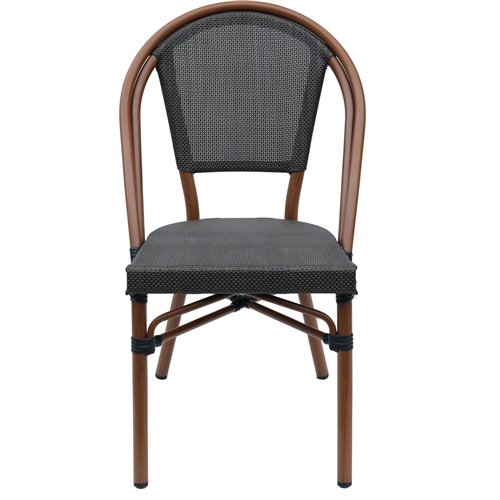Bistro Teslin Chair Aluminium Brown &amp Wood | Stalwart DA-ZF3006CWOOD