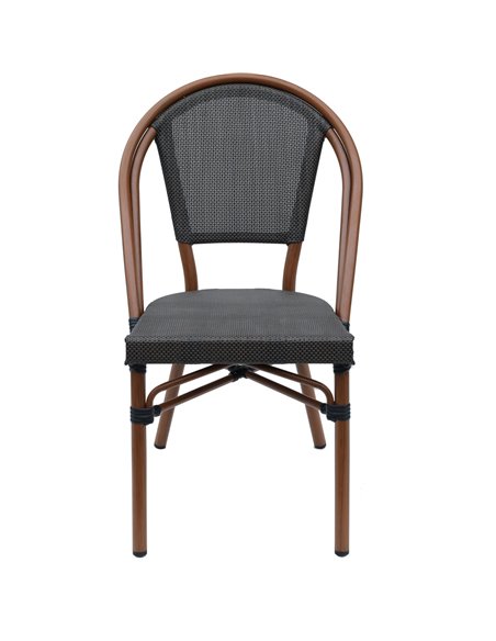 Bistro Teslin Chair Aluminium Brown &amp Wood | Stalwart DA-ZF3006CWOOD