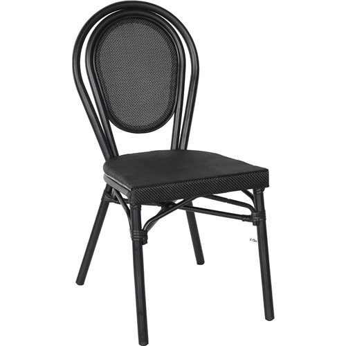 Bistro Teslin Chair Aluminium Black | Stalwart DA- ZF3007CBLACK