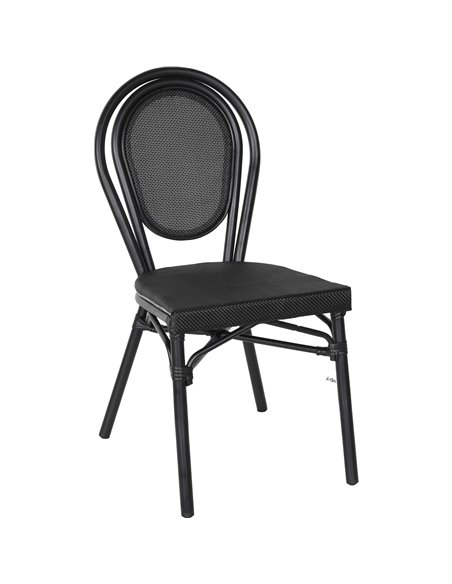 Bistro Teslin Chair Aluminium Black | Stalwart DA- ZF3007CBLACK