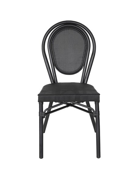 Bistro Teslin Chair Aluminium Black | Stalwart DA- ZF3007CBLACK