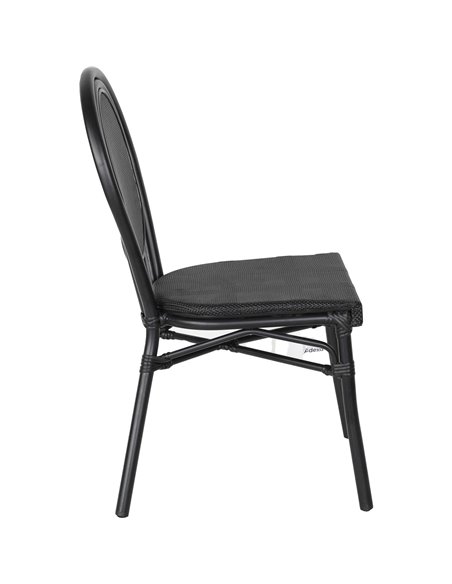 Bistro Teslin Chair Aluminium Black | Stalwart DA- ZF3007CBLACK