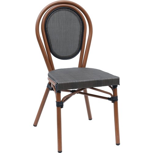 Bistro Teslin Chair Aluminium Brown &amp Wood | Stalwart DA-ZF3007CBROWNWOOD